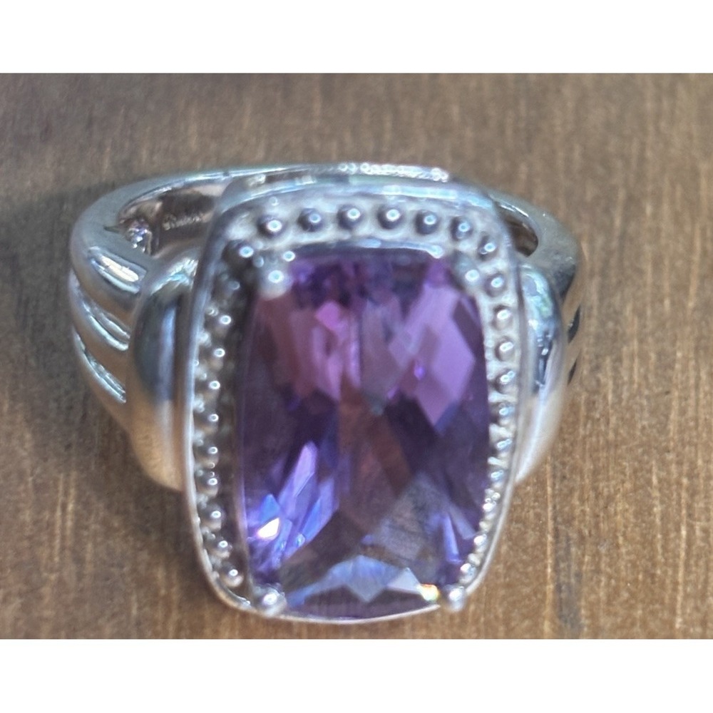 Sterling Silver Amethyst Ring Size 8